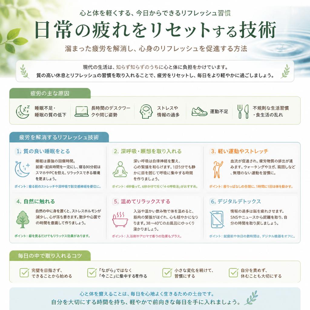 疲労回復法でリラックスしよう
